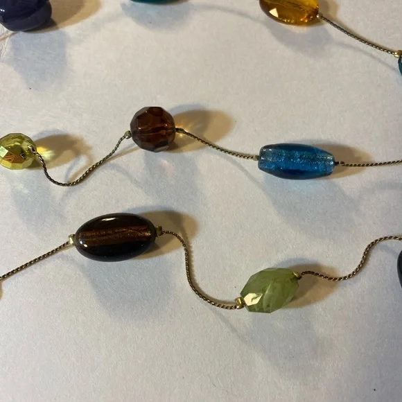 Lia Sophia, Mural Retired Necklace, Multicolored Beads, Brown, Blue, Green, Gold - Picture 5 of 7